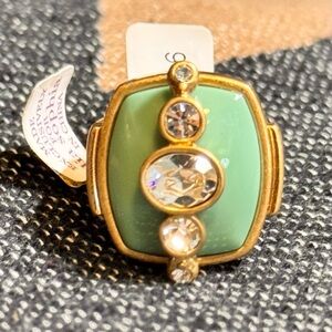 NEW Matte Gold and Teal/Turquoise Statement Ring - by Lia Sophia - Size 6